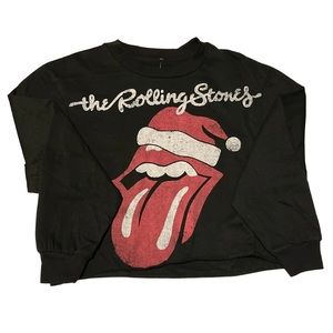 The Rolling Stones Christmas Crop Top Sweatshirt
